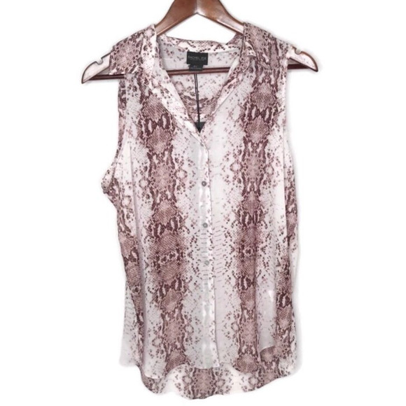 Rachel Zoe Snakeskin Print Sleeveless Blouse Size Small NEW - Picture 1 of 8
